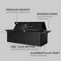 Prise de bureau escamotable standard britannique avec ports VGA+USB+Audio+2*Net+HDMI, prises sécurisées et durables avec coque en alliage d'aluminium