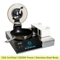 Robot de cuisine commercial certifié CSA 3520W, machine à faire sauter automatique en acier inoxydable avec recettes via application pour la restauration au Canada