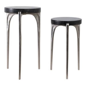Tavolino Moderno Rotondo in Quarzo, Piccolo Tavolo Laterale per Camera da Letto e Soggiorno, Comodino Elegante, Elemento Decorativo per la Casa - Product Image 4