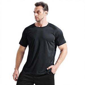 T-shirt <span class=keywords><strong>de</strong></span> sport décontracté pour homme à manches courtes en maille, idéal pour le fitness, le basketball, la course en extérieur, grande taille, séchage rapide - Product Image 1