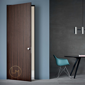 Luxury Dark Walnut Invisible Interior <strong>Door</strong> Modern Residential Flat Interior <strong>Door</strong> Prehung Interior <strong>Doors</strong> in Foshan - Product Image 1