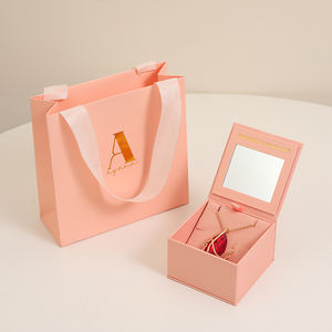 Caja de Joyería con Espejo y Logotipo Personalizado, Diseño de Empaque de Cartón, Cajas de Regalo para Juego de Joyería, Collar y Anillo, con Bolsa - Product Image 3
