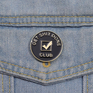 Get Shit Done Club Email Pin Grappige Zinnen Motiverende Teken Broche Revers Rugzak Badge Groothandel Sieraden Cadeau Voor Werknemer - Product Image 2