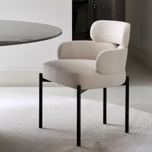 Лидер продаж, домашний современный минималистичный обеденный стул в скандинавском стиле для ресторана, дизайнерский легкий роскошный обеденный стул с металлической ножкой