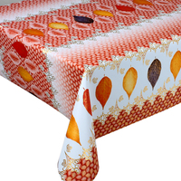 Nappe en PVC anti-rayures et imperméable, motif feuillage d'automne élégant, pliable, rectangulaire, pour la salle à manger intérieure quotidienne