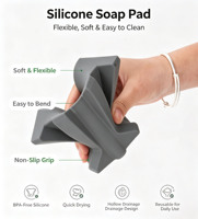 Porte-savon et porte-éponge en silicone moderne, étanche et auto-drainant avec plateau de drainage pour salle de bain, douche et évier de cuisine