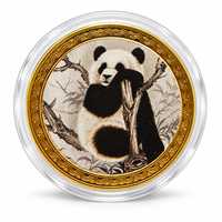Médaillon Panda Peinture à l'Encre Chinoise 2026, Art Populaire Forêt des Dix Bambous, Boîtier Plaqué Fer