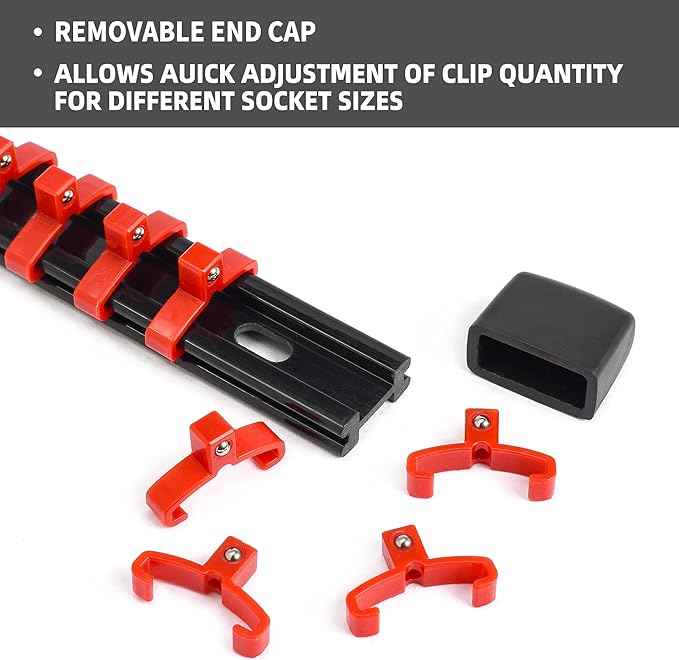 6-Piece Heavy Duty Socket Racks Holder Kit ABS Tools-Socket Holder for ...
