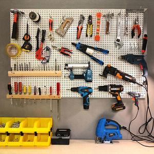 Support mural perforé en tôle galvanisée Sanqiang pour outils de nettoyage automobile multifonctionnels, avec panneau à trous carrés - Product Image 6