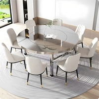 Eingebauter Drehbarer Servierteller Esstische Klappbarer Edelstahl-Rundtisch für Zuhause, Restaurant, Hotel, Hochzeit und Bankett