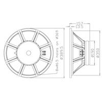 Haut-parleur de graves passif en métal de 15 pouces 400W pour système audio de scène professionnel L15/6506A