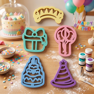 Cortadores de <span class=keywords><strong>Galletas</strong></span> de Plástico Moldeados por Inyección con Diseño de Sonrisa Feliz, Juego de 5 Moldes Personalizados para <span class=keywords><strong>Galletas</strong></span> de Dibujos Animados, Sello de Fondant para Repostería de Fiestas - Product Image 3