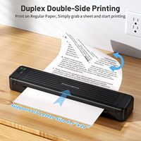 Phomemo P831 Printer nirkabel portabel, Printer portabel perjalanan 300dpi Bt Printer Transfer termal untuk huruf AS, Printer termal seluler tanpa tinta A4