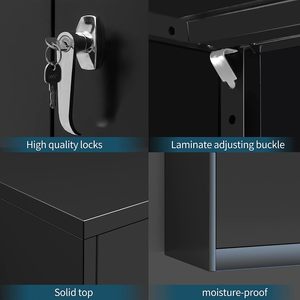 Tủ lưu trữ kim loại với 2 cửa và 4 kệ có thể điều chỉnh, tủ thép cao 71 inch cho nhà kho, nhà để xe, nhà, văn phòng - Product Image 6