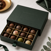 Boîte cadeau en papier de luxe avec plateau de séparation pour chocolats, pour emballage alimentaire haut de gamme, ensemble de boîtes cadeaux