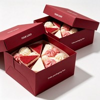 Boîtes à pâtisserie en papier kraft, emballage individuel pour pâtisserie avec fenêtre transparente, boîtes pour beignets, mini-gâteaux, tranches de gâteau, desserts, friandises