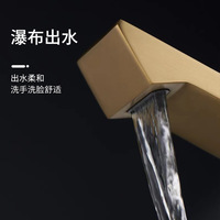 Robinet de lavabo moderne en laiton à un seul trou, à poser sur le plan, avec cartouche céramique, finition brossée, mitigeur de salle de bain