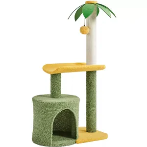YASN Palm Cat Tree com Natural Sisal Corda Escalada Atividade Torre Descansando Poleiro Gatos Árvore Torre Gatinho Pet Toy Play House