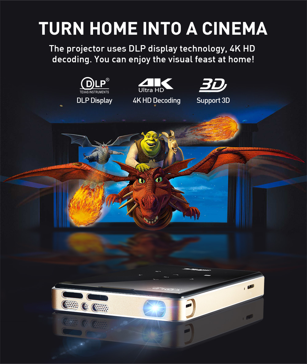 Cheap 4k HD 1080p dlp projector full Color LED Video Movie Projector mini laser projector 4K