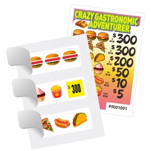 Billets à déchirer à languette, design ludique alimentaire, carte à 3 fenêtres, papier couché personnalisé, motifs, taux de gain, impression numérique - Product Image 3