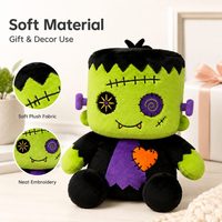 Peluche Frankenstein d'Halloween personnalisée, jouet en coton PP doux, anti-stress, poupée de personnage pour cadeau de vacances, décoration de fête, faible MOQ