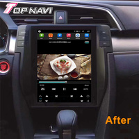 Radio Mobil Layar Sentuh Android 13 Topnavi Wireless Carplay DSP 4G 10.4'' untuk Honda Civic 2016 - 2023, GPS Audio Stereo Mobil