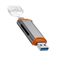 USB 3,0 Tipo-C SD TF Lector de tarjetas USB3.0 Tipo C Lector de tarjetas multipuerto multifuncional Adaptador de unidad flash para PC teléfono móvil