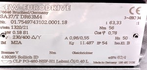 Plc 0.18 Kw <strong>21</strong> <strong>Min</strong> Sa37/tdr63m4 Arbox Motor for Warranty Product - Product Image 2
