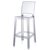 Vente en gros Banquet Hôtel Mariage Dossier carré Tabouret haut en acrylique noir Chaise de bar