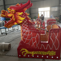 Manège Dragon en fibre de verre pour enfants et familles, train Dragon à double piste