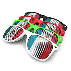 Lunettes de soleil personnalisées pour le tournoi 2026, protection UV400, design drapeau de football à trou d'aiguille, style autocollant imprimé, lunettes de sport d'été pour les fans - Product Image 5
