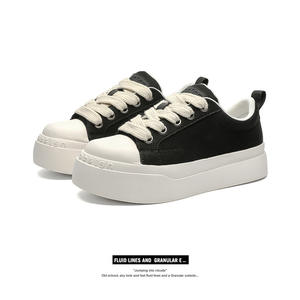 Nouvelles baskets mocassins surdimensionnées à lacets, chaussures en toile polyvalentes, confortables à semelle épaisse, tendance décontractée pour couple - Product Image 5