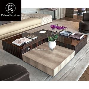 <span class=keywords><strong>Table</strong></span> basse en cuir italien sur mesure pour villa, ensemble <span class=keywords><strong>de</strong></span> tables basses modernes, rembourrées en placage, peinture brillante, <span class=keywords><strong>table</strong></span> basse en bois - Product Image 1