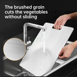 Metaal RVS 2-in-1 100% puur 304 snijplank 100% puur <span class=keywords><strong>titanium</strong></span> snijplanken met handgreep dik dubbelzijdig gekleurd - Product Image 4