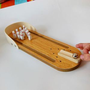 Custom Logo Printed Innovation Solid Wood Parent Child Fun Ball Mini <b>Bowling</b> Table Game Toy for Kids China - Product Image 2