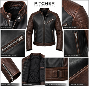 Wholesale <b>Leather</b> <b>Jackets</b> <b>for</b> <b>Men</b> <b>Mens</b> <b>Leather</b> Bomber <b>Jacket</b> Custom Logo Low MOQ US Sizes S-XXL USA Factory - Product Image 6