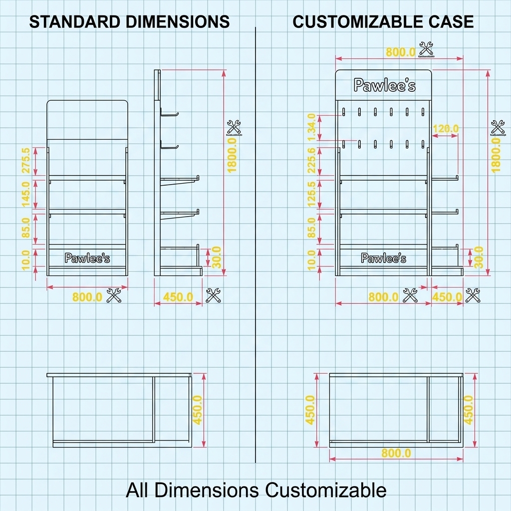 Wholesale Custom Wooden Pet Food Display Rack Floor Standing Dog Treat Merchandiser Stand with Hooks Pet Shop Retail Fixture OEM — view 4