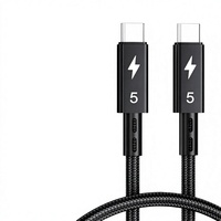 Kabel Thunderbolt 5 Baru 120Gbps PD 240W Kabel Data Pengisian Cepat 8K60Hz Tipe C untuk MacBook, iPad, iPhone, Android