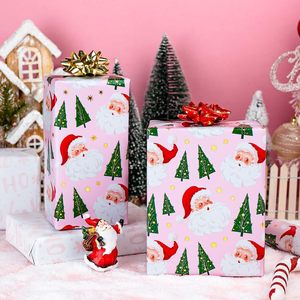 Pink Christmas <b>Wrapping</b> <b>Paper</b> Roll 17x33 Feet Girly Santa Design Recyclable Gift Craft <b>Paper</b> - Product Image 2