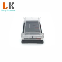 Boîtier de commande PLC en plastique ABS avec couvercle supérieur transparent 145*90*40mm pour rail DIN