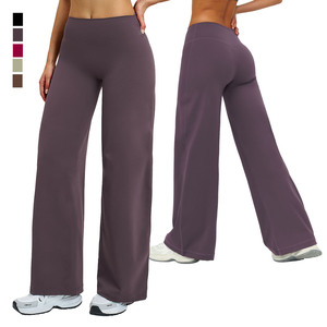<span class=keywords><strong>Pantaloni</strong></span> Yoga Donna a <span class=keywords><strong>Vita</strong></span> Alta Elasticizzati, Gamba Dritta, Effetto Push-Up, Lunghi, <span class=keywords><strong>Morbidi</strong></span>, per Allenamento e Fitness, Gamba Larga - Product Image 1