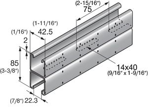 Profil en C HILTI MT-40D, moyen, pré-galvanisé, pour systèmes de support <span class=keywords><strong>MEP</strong></span> en intérieur - Product Image 2