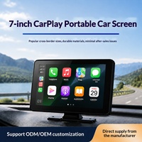 Pantalla LCD Táctil IPS de 7 Pulgadas y 25D para Computadora de a Bordo con CarPlay y Android Auto, Monitor de Cámara de Visión Trasera Inalámbrica