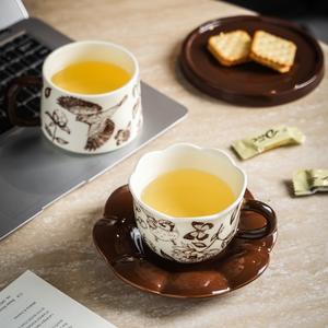 Ensembles de tasses et soucoupes à café en céramique pour le thé de l'après-midi à la française, vente en gros de tasses à eau et à café - Product Image 5