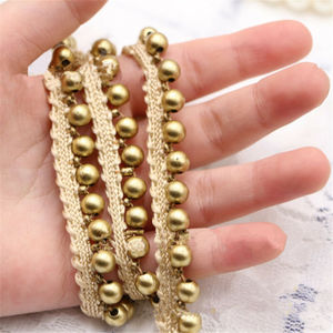 Pita Trim Tepi Renda Manik-manik Mutiara Antik Applique Pernikahan Jahit DIY - Product Image 1