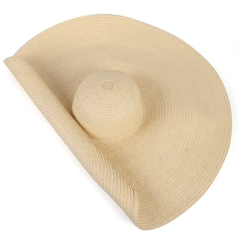 Wholesale Fashion Ladies Extra Wide Brim Sombrero Hats Paper Straw Sun Hat Oversize Floppy Beach Hats for Women