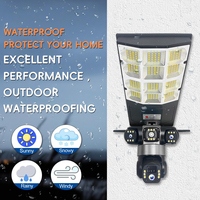 Lampe solaire de rue V380 avec contrôle à distance WiFi triple vue, 4G PTZ, lampe solaire tout-en-un, caméra HD étanche