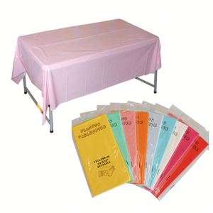 Disposable Rectangular Cheap Solid Macaron Color Table Cloth PE Plastic Birthday Party Dessert <b>Tablecloth</b> - Product Image 3