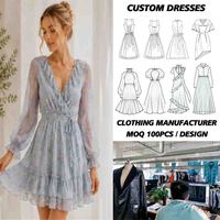 Fabricant de robes sur mesure OEM, usine de vêtements pour femmes en marque privée, créez votre propre marque, du croquis à la production en série