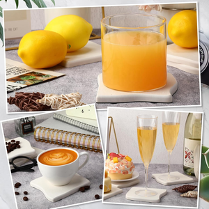 Posavasos blancos absorbentes únicos Posavasos estéticos modernos Instant Dry <span class=keywords><strong>Ston</strong></span> Drink Absorbente CC Mat para bebidas - Product Image 6